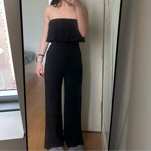 aritzia babaton black strapless jumpsuit, size 2